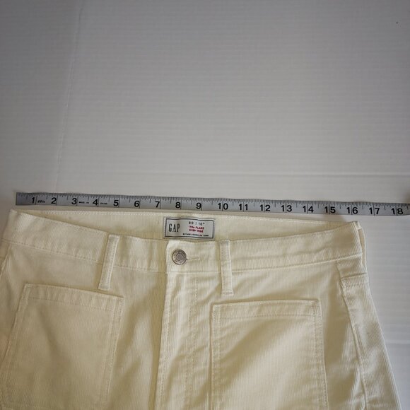 Gap 70's Flare Hi Rise Ivory Frost Corduroy Pants Size 30T NWOT - Picture 5 of 11